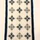 Rectangular tablecloth with embroidery in green with geometrical patterns. Medium size. Dimensions 0,80 x 0,50cm